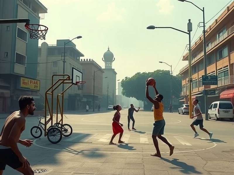 Jugaad Basket Jam - Street Match Action in Mumbai Jugaad Basket Jam gameplay showing street match in Mumbai